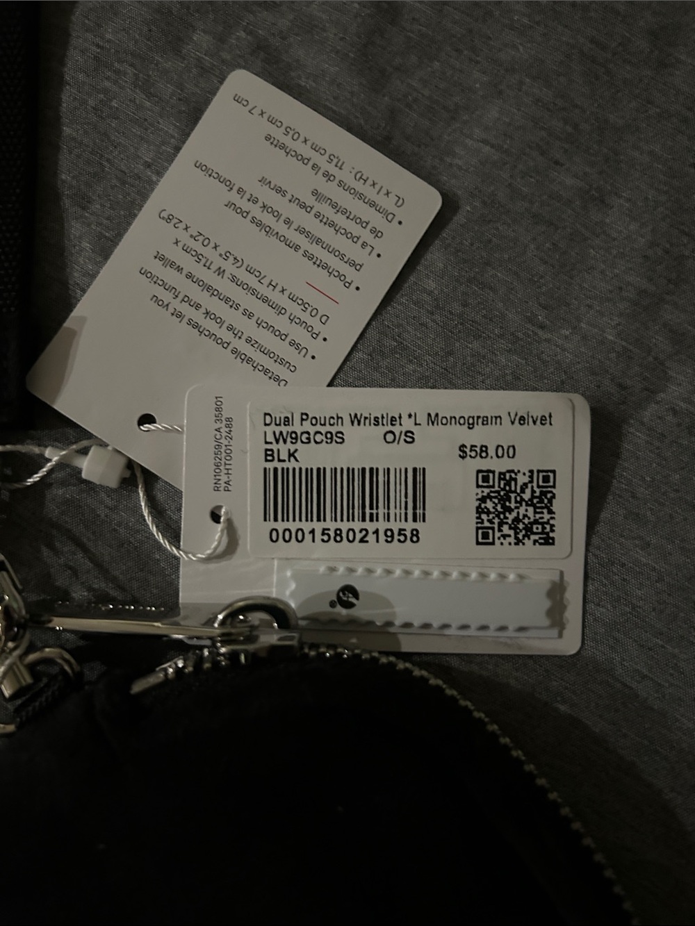 lululemon athletica Black Dual Pouch Key & Card Wristlet - Picture 2 of 6